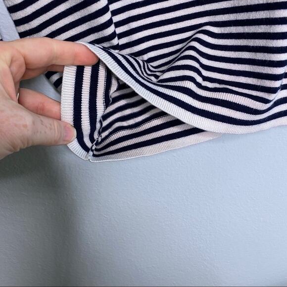 Talbots Red Block Sweater Navy Stripes Small - Picture 6 of 10